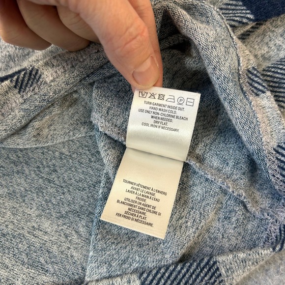 Anthropologie Gray Navy Blue Plaid Sweater Preppy Casual Crew Neck‎ Womens XL - Picture 11 of 13